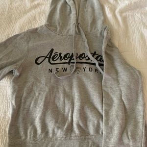 aeropostale grey cropped hoodie womens